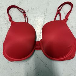 Pink Red Padded Push Up Bra 36D