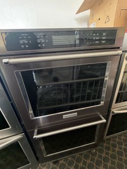 Kitchen aid 30” double wall oven stainless steel