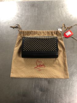 Christian Louboutin Paloma fold over spike clutch purse