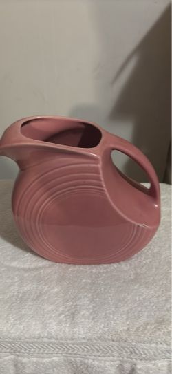 Fiesta Ware Ceramic Disk Pitcher Pink