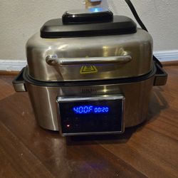 BBday 10-in-1 Electric Indoor Grill Combo, 6.5 QT Air Fryer