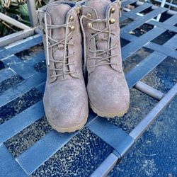 Tan Faux Suede Size 10 Boots