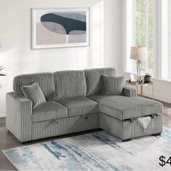Corduroy Sectional Sleeper With Storage 