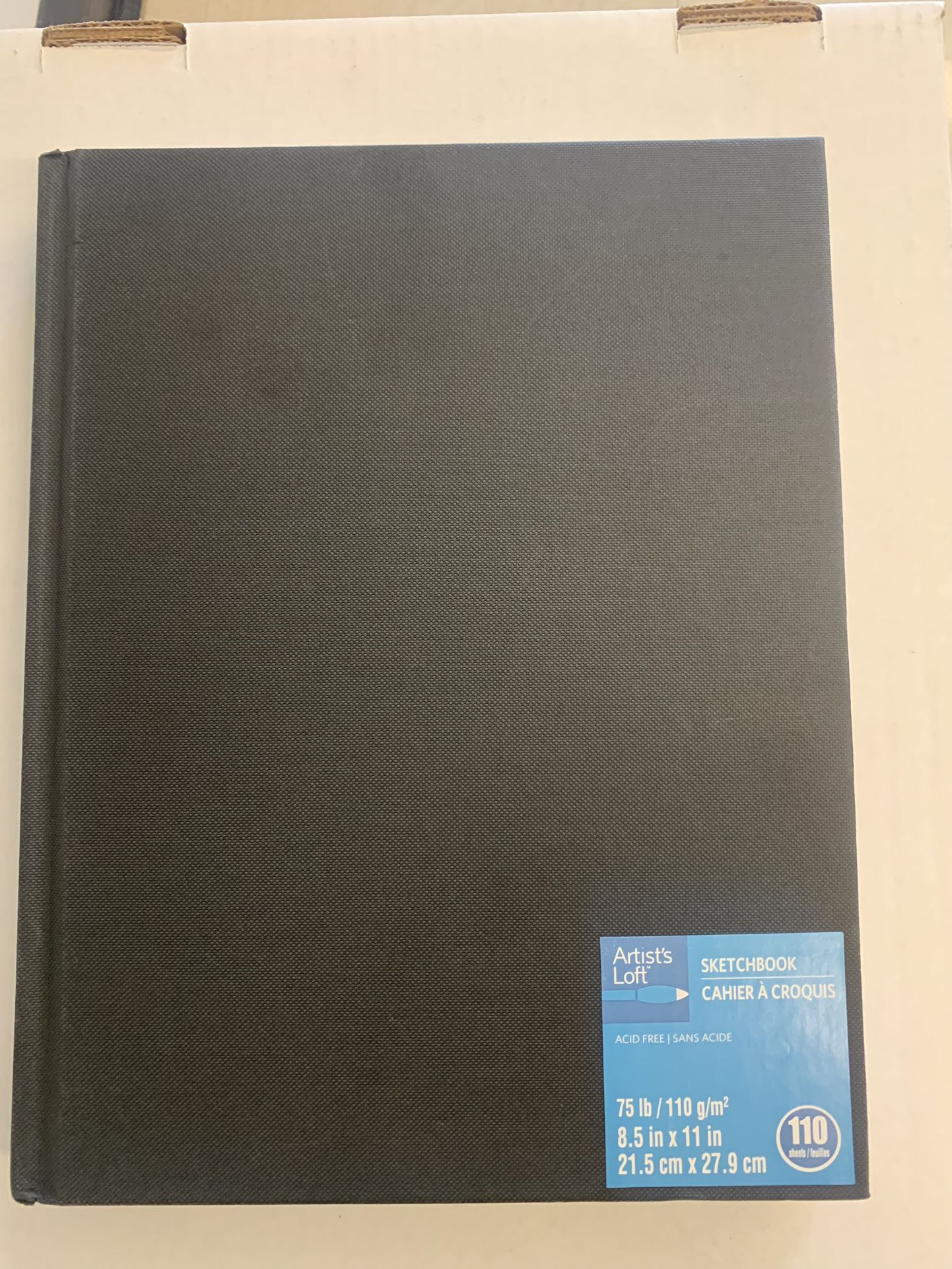 8.5 x 11 Black Hardbound Sketchbook, 110 Sheets