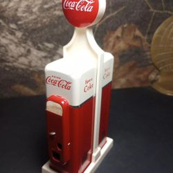 Vintage Coca Cola Porcelain Delivery Man With Cart & Coca Cola Gas Pump Salt & Pepper Shakers Never Used Located In Palm Springs Ca 