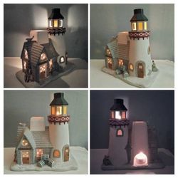 Ceramic Tea Light Candle Holder Lighthouse

