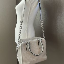 Marc Fisher leather croc embossed satchel