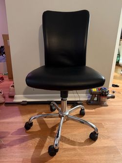 Black Armless Swivel Office Chair