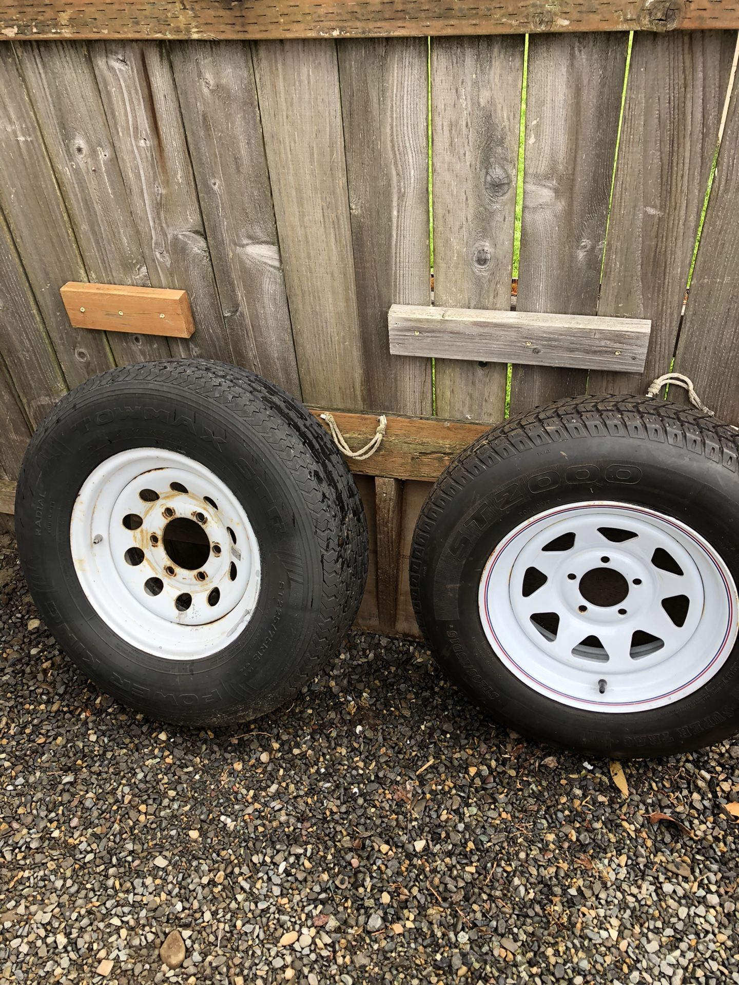 Trailer spare tires. (Nearly new)