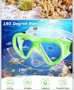 All new kids snorket set dry top for age 5-15 swimming diving mask