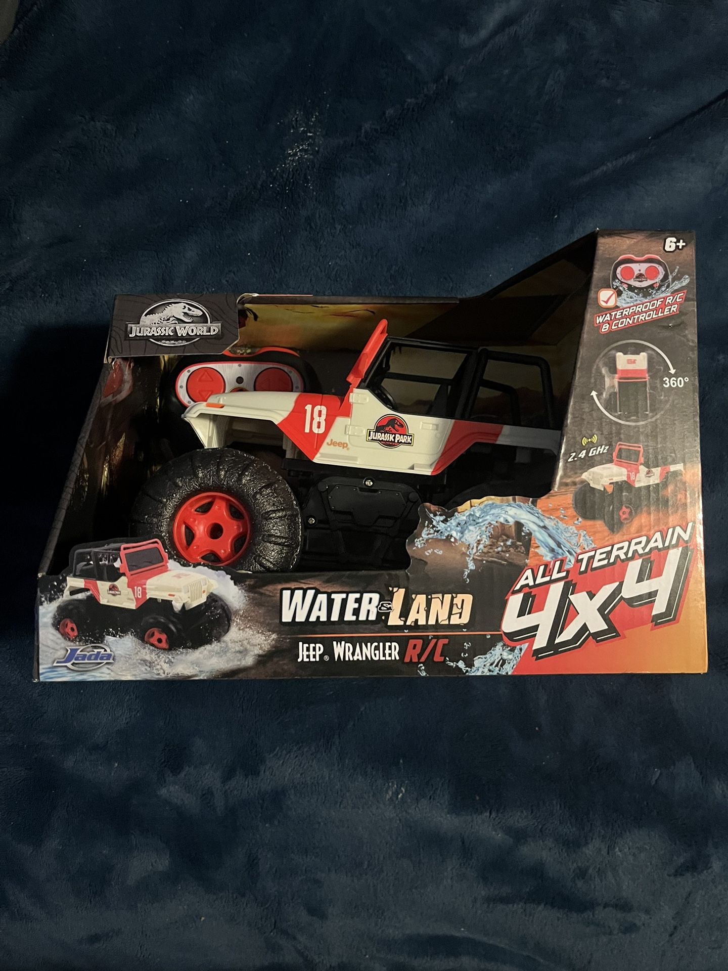 Jada Jurassic World Park Jeep Wrangler Remote Control Water & Land A/T 4x4 