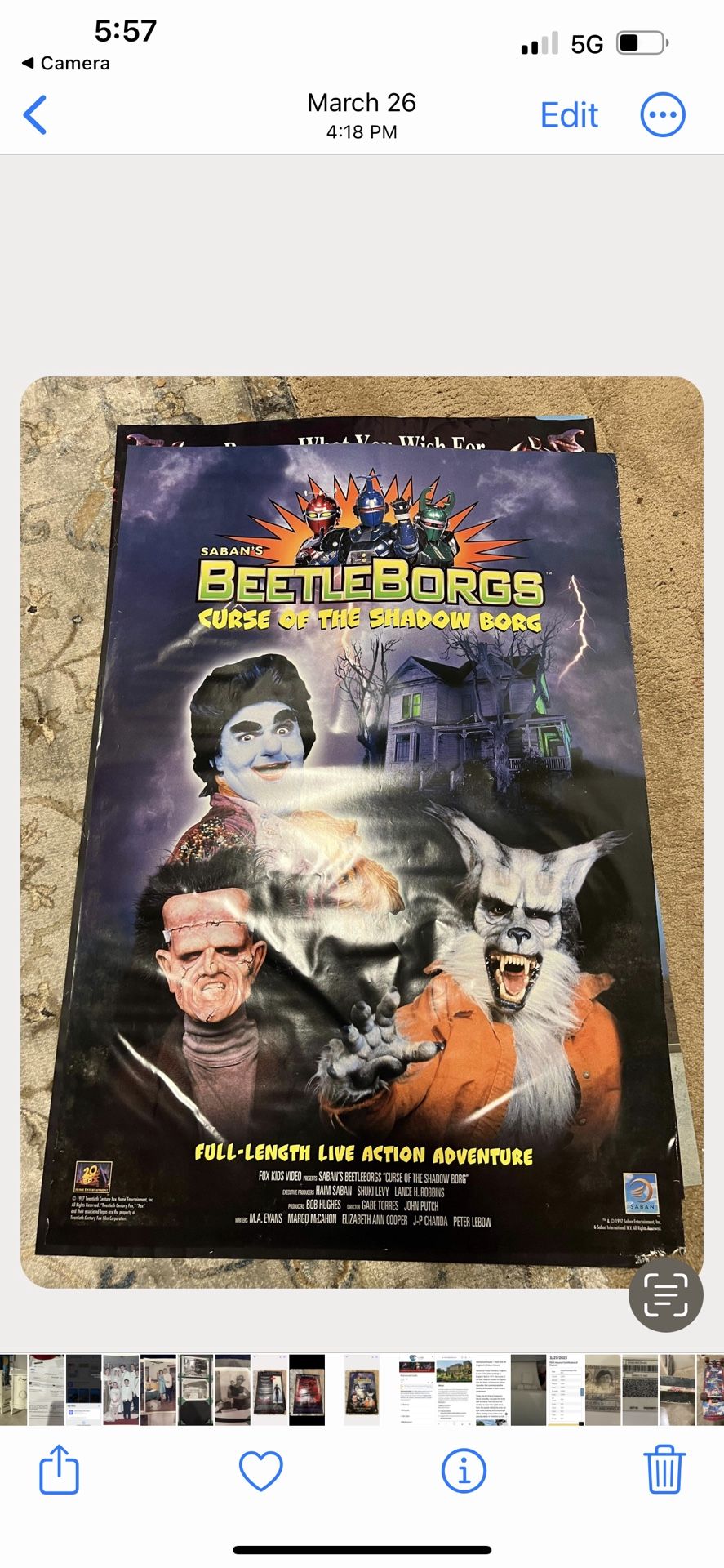 Saban’s Beetleborgs, Curse Of The Shadow Borg Original Movie Poster
