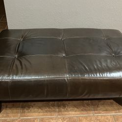 Pottery Barn Large Leather Ottoman / Coffee Table