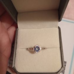 New S.925 Sterling Silver Tanzanite Ring Size 8 