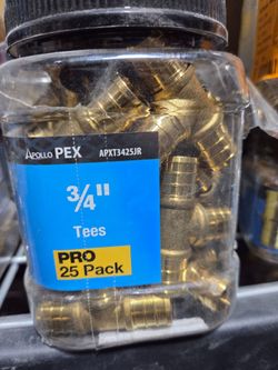 Apollo PEX 3/4" Brass Tees 25-Pack