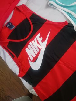 Nike Tank Top Red and Black Striped