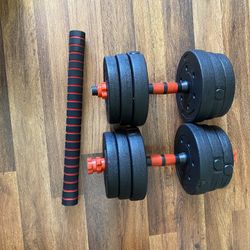 DUMBBELLS 💪 40 POUNDS SET 25 POUNDS EACH ONE BRAND NEW 