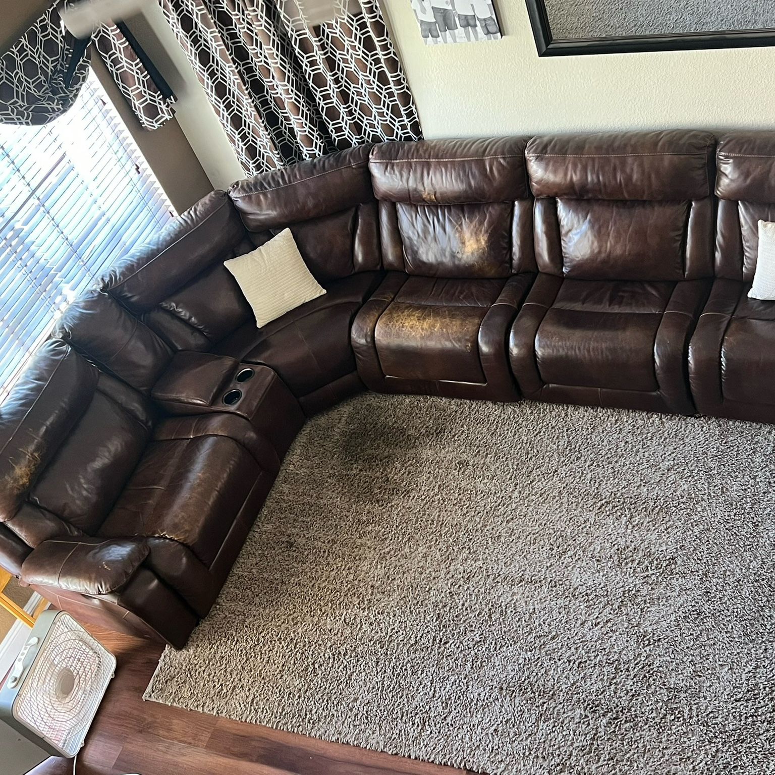 Oversized Ashley’s Furniture leather sectional