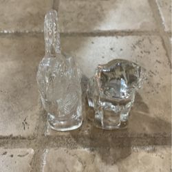 Hallow Glass Bunny And Dog 