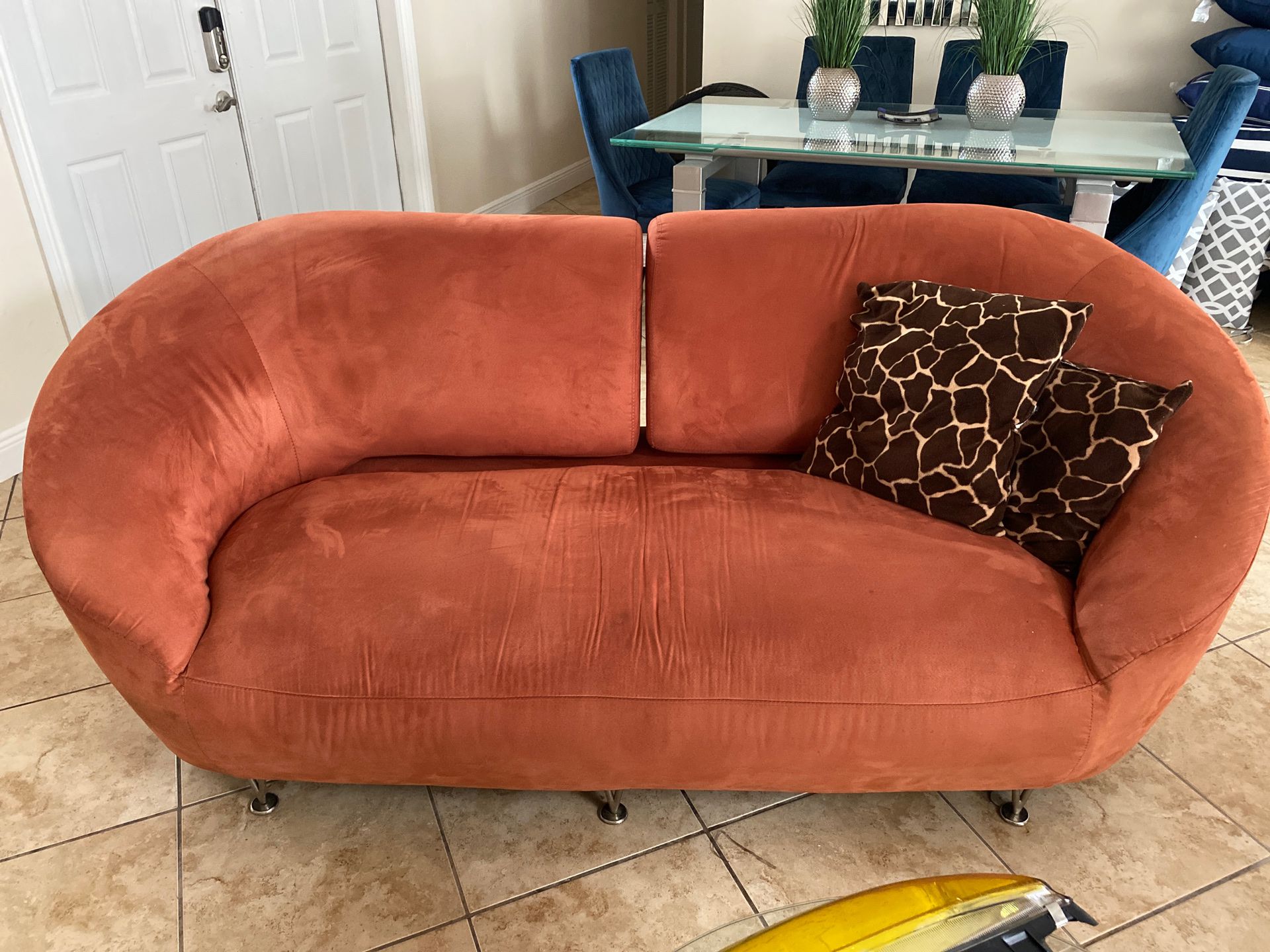 Burnt orange sofa set