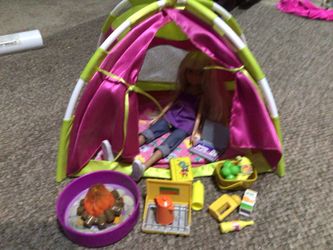 Barbie doll camping play set