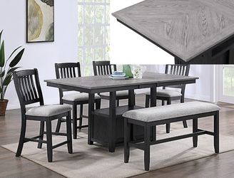 NEW 6pc Counter Height DINING Room SET Table Chairs Bench💥NO CREDIT NEEDED $10 Down
