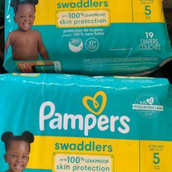 PAMPERS SIZE 5..38 Ct…$17.00