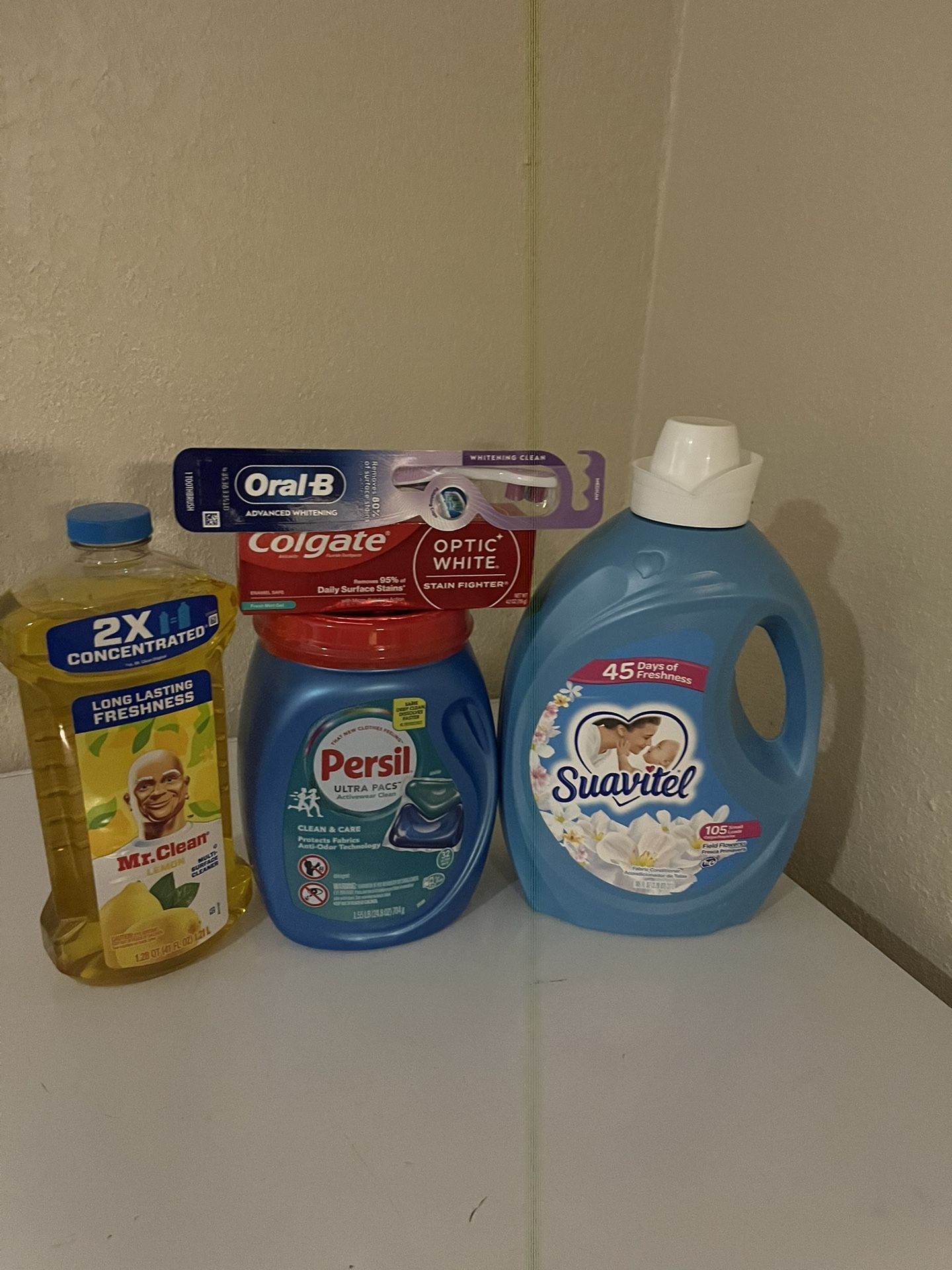 Persil . Suabitel Mr Clean Colgate Oral B