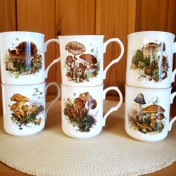 Vintage Rare Fine Bone china Mashroom Mugs