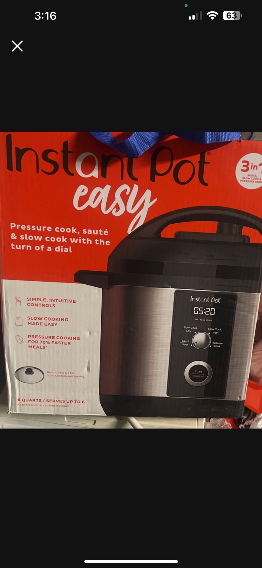 Easy Instapot Brand New Never Opened . $35