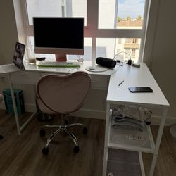 White Desk With Outlet