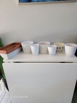Veriaty of White Ceramic Pots/Planters