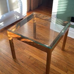 Wood Table With Glass Top
