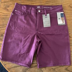 New Woman’s Lee Riders Bermuda Purple Jean Shorts Size 10