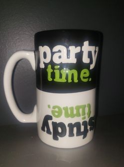 Novelty Ceramic Coffee Mug "Study Time/Party Time"