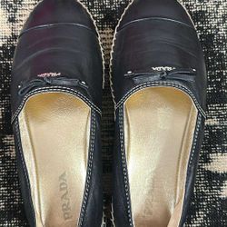 Authentic Prada Leather Espadrilles – Size 8.5 
