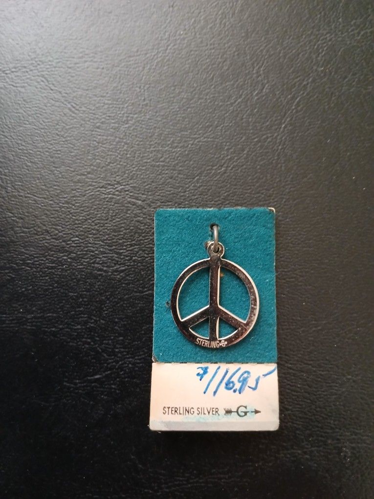 Vintage Silver PEACE Pendant Charm