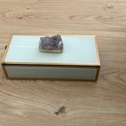 Velvet Lined Jewelry Box With Geode