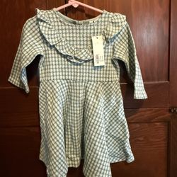 Janie and Jack Holiday Green Dress Size 2T NWT