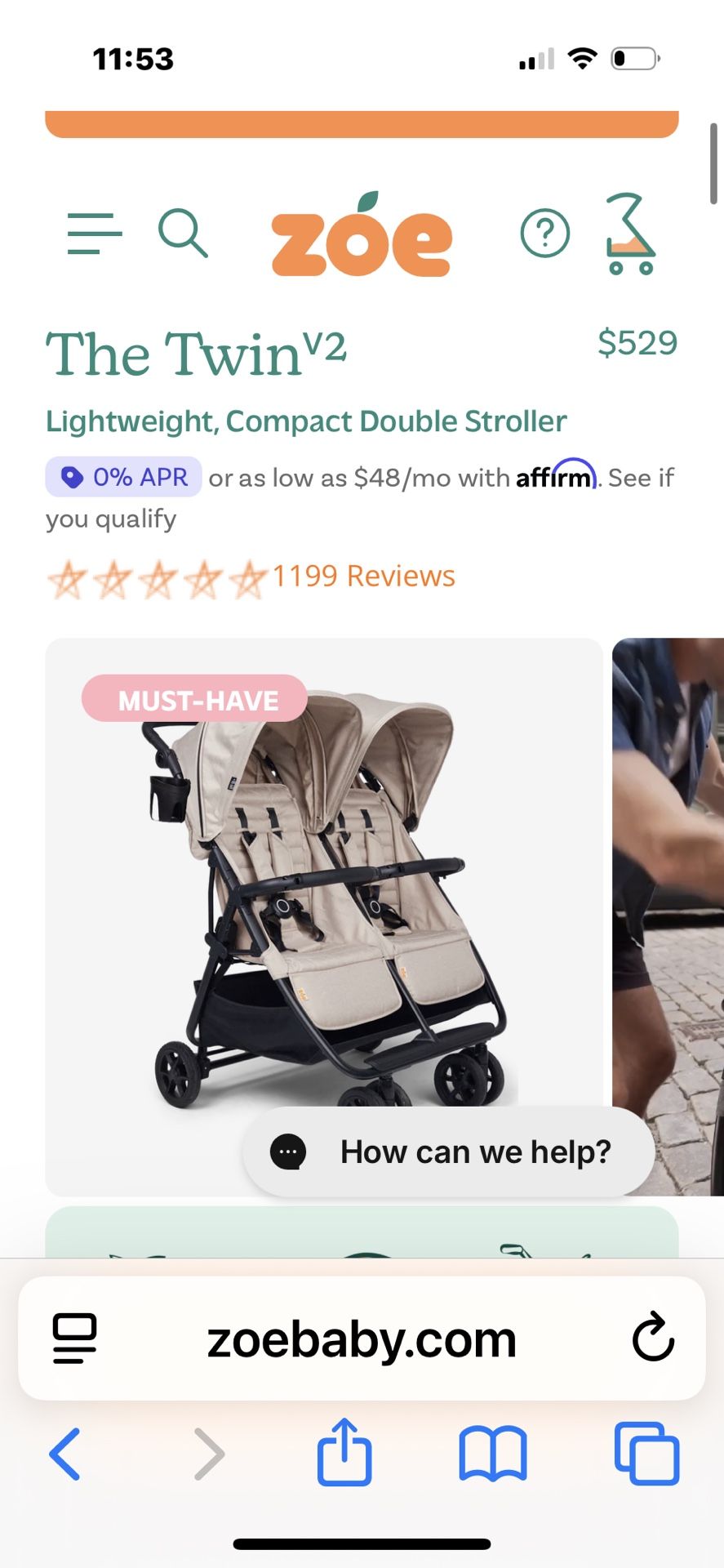 Zoe Twin Double Stroller