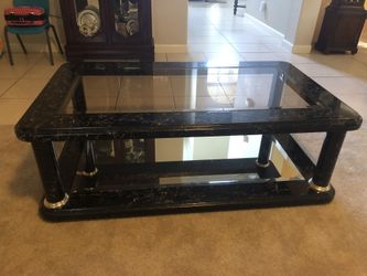 Black marble effect coffee table