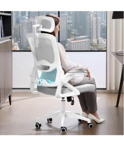Ergonomic Office Chair,Mesh Office Chair with Lumbar Support,High Back Desk Chair with Flip-up Arms,400 lbs Big and Tall Computer Chair with Headrest,