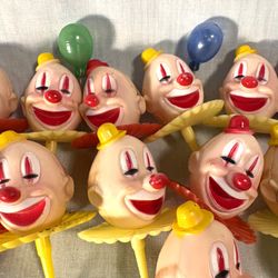 Vintage Clown Head Cake Toppers