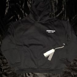 Fear Of God Essentials Black Oatmeal Hoodie, Black, Size XL