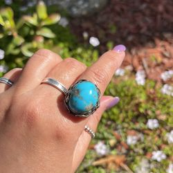 Vintage 925 Sterling Silver Turquoise Ring