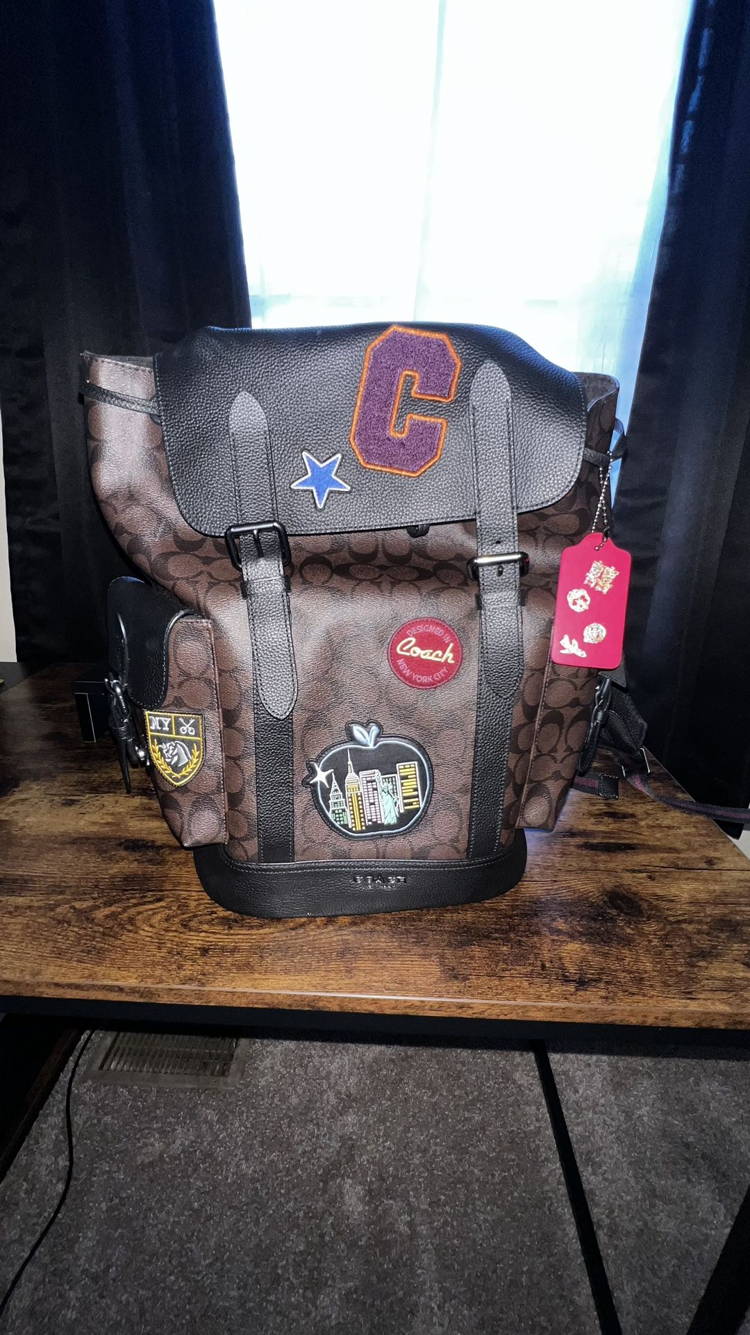 Men’s Accessories COACH HUDSON BACKPACK NEW YORK SOUVENIR PATCHES