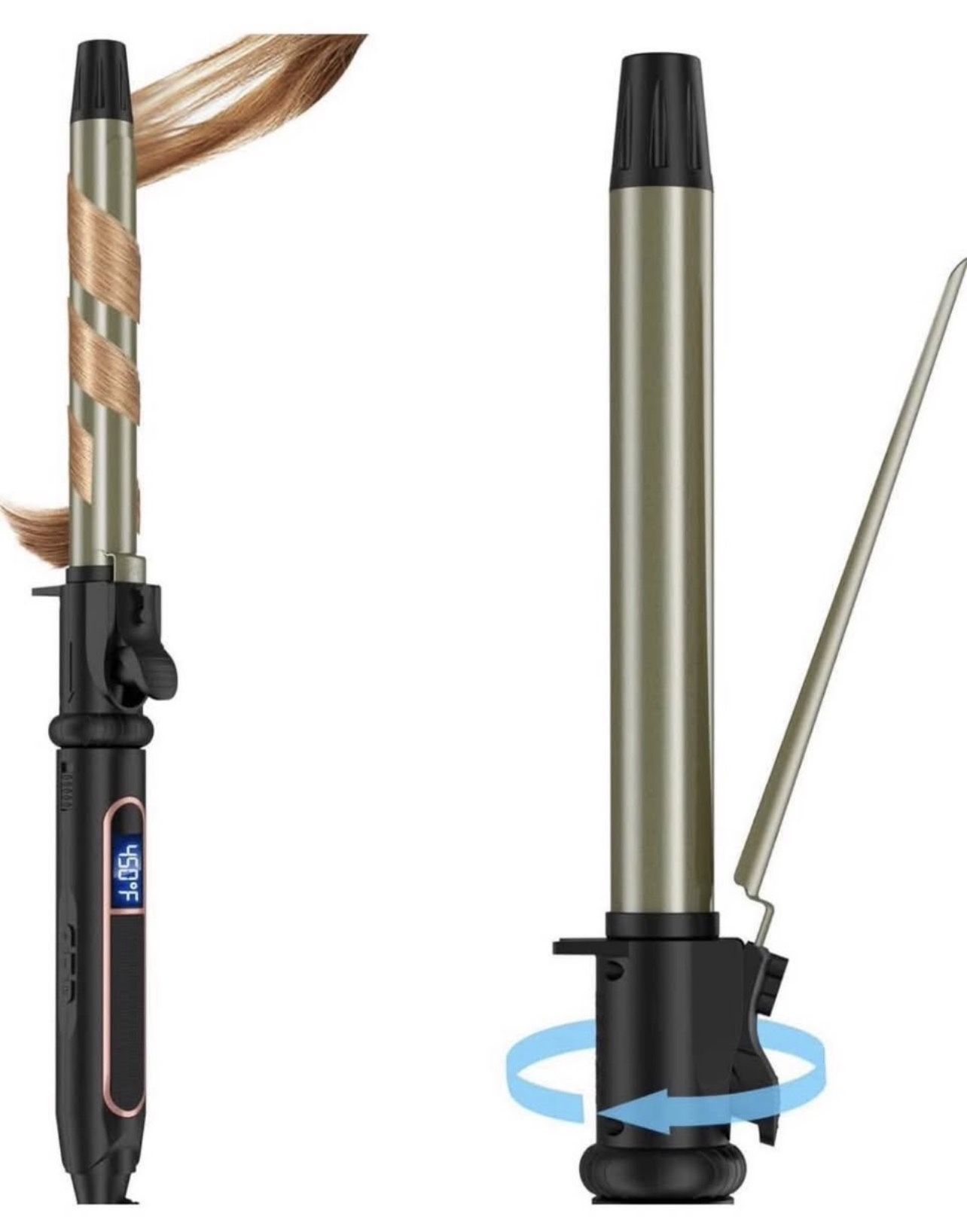 Brandnew Curling Iron, 1 Inch Curling Iron, Curling Wand for Long Short Hair, Manual Hair Curler with Tourmaline Ceramic Barrel, Dual Voltage (1 inch