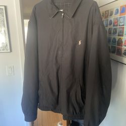 Polo Ralph Lauren Jacket Mens 2xl Black Harrington Bomber Zip Lined Embroidered