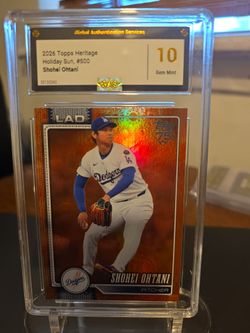 Shohei Ohtani 2026 Topps Heritage Holiday Sun #500 GAS 10
