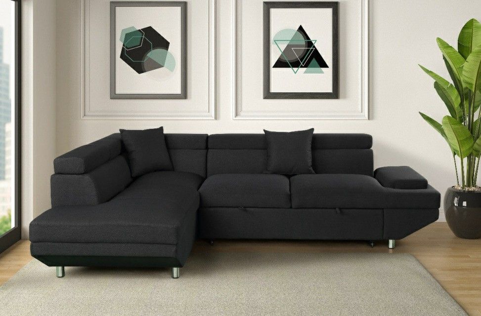 New Black sleeper Sectional
